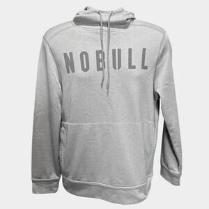 NoBull No Bull Size M Hoodie Hooded Sweatshirt Spellout Grey SMALL FLAW